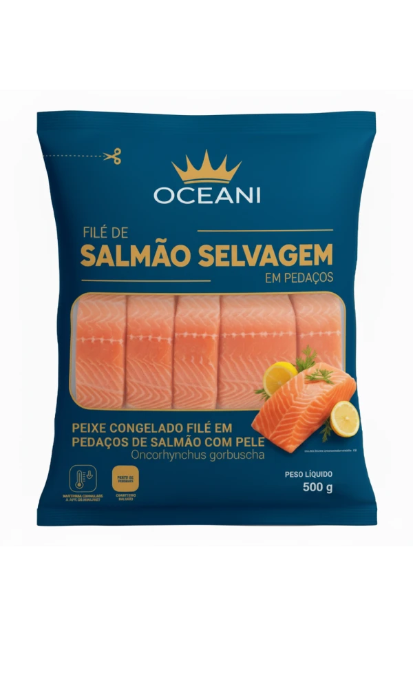 Filé de Salmão Selvagem em Pedaços Oceani 500g